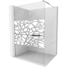 Mexen Kioto+ douchewand met plank Walk-in 100 x 200 cm, wit patroon, chroom - 800-100-121-01-85