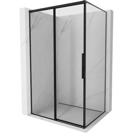 Mexen Rox cabine de douche coulissante gauche 95 x 120 cm, cadre noir, noir - 8C2-095-120-70-70-L