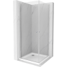 Mexen Pretoria Duo cabine de douche pivotante 90 x 90 cm, transparent, chrome + receveur plat - 852-090-090-01-02-4010