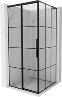 Mexen Rox L klizni tuš s kliznim vratima lijevi 90 x 90 cm, crna rešetka, crna - 8C2L-090-090-70-77-L