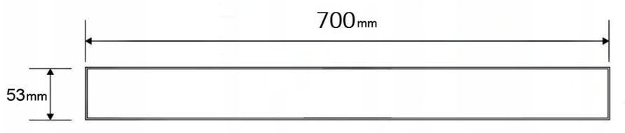 Mexen M13 Flat 2-in-1 -peitelevy linjalattiakaivoon 70 cm, harjattu gun gray - 1E19070