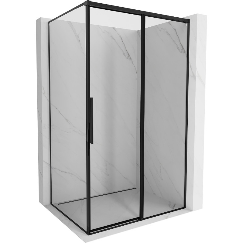 Mexen Rox liuguks parempoolne dušinurk 105 x 75 cm, must raam, must - 8C2-105-075-70-70-P