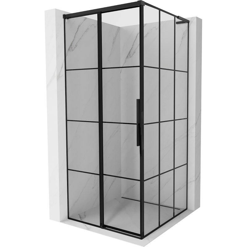 Mexen Rox L cabine de duche deslizante esquerda 110 x 110 cm, grelha preta, preto - 8C2L-110-110-70-77-L