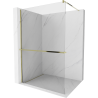 Mexen Kioto+ paroi de douche avec étagère Walk-in 130 x 200 cm, transparent, doré - 800-130-121-50-00