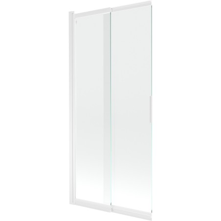 Mexen Fox 2-flilleger, schuedsbare Duschschutz 85 x 150 cm, transparent, wäiss - 891-085-002-20-00