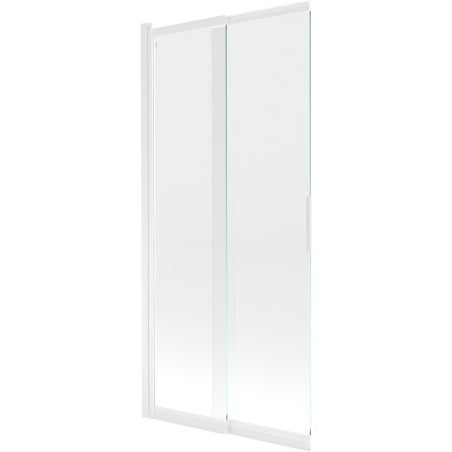 Mexen Fox paroi de baignoire à 2 volets coulissants 85 x 150 cm, transparent, blanc - 891-085-002-20-00