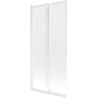 Mexen Fox paroi de baignoire à 2 volets coulissants 85 x 150 cm, transparent, blanc - 891-085-002-20-00