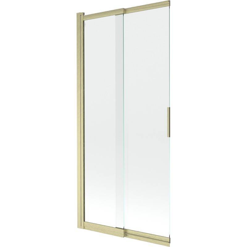 Mexen Fox Duschwand 2-flügeliger Schiebemechanismus 85 x 150 cm, transparent, gebürstet gold - 891-085-002-55-00