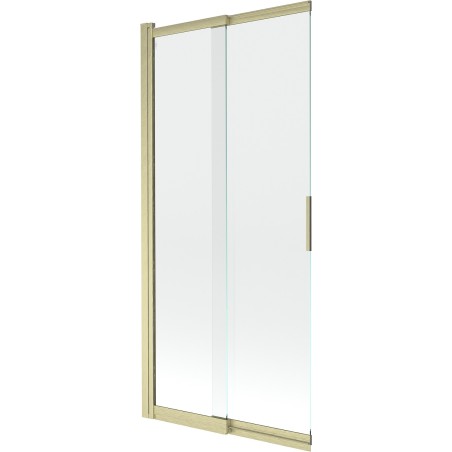 Mexen Fox dvojna drsna kopalna pregrada 85 x 150 cm, prosojna, zlato ščetkana - 891-085-002-55-00