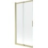 Mexen Fox tweedelige verschuifbare badkamerscherm 85 x 150 cm, transparant, geborsteld goud - 891-085-002-55-00