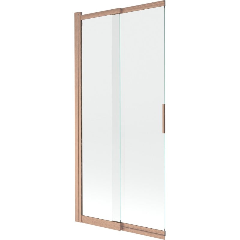 Mexen Fox mampara de ducha de 2 hojas correderas 85 x 150 cm, transparente, cobre cepillado - 891-085-002-65-00