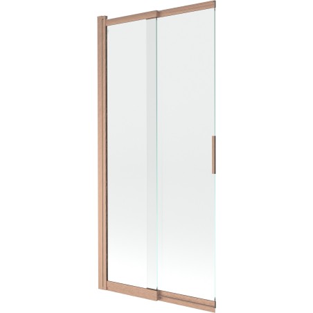 Mexen Fox Duschabtrennung, 2-flügelig, verschiebbar, 85 x 150 cm, transparent, gebürstetes Kupfer - 891-085-002-65-00