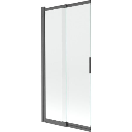 Mexen Fox Badewannenfaltwand 2-flügelig verschiebbar 85 x 150 cm, transparent, gebürstetes Gungrau - 891-085-002-66-00