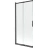 Mexen Fox Badewannenfaltwand 2-flügelig verschiebbar 85 x 150 cm, transparent, gebürstetes Gungrau - 891-085-002-66-00