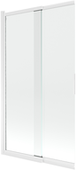 Mexen Fox badwand 2-delige schuifdeur 100 x 150 cm, transparant, wit - 891-100-002-20-00