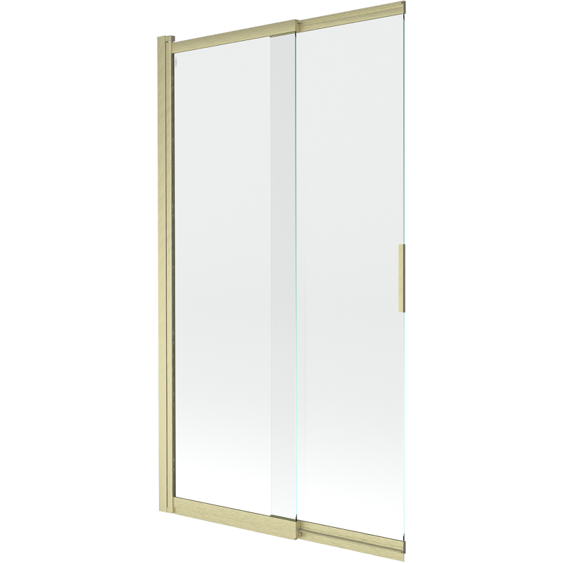 Mexen Fox Duschabtrennung 2-flügelig, verschiebbar 100 x 150 cm, transparent, gebürstetes Gold - 891-100-002-55-00