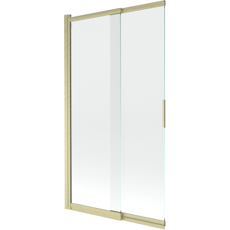 Mexen Fox Duschabtrennung 2-flügelig, verschiebbar 100 x 150 cm, transparent, gebürstetes Gold - 891-100-002-55-00