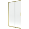 Mexen Fox Duschabtrennung 2-flügelig, verschiebbar 100 x 150 cm, transparent, gebürstetes Gold - 891-100-002-55-00