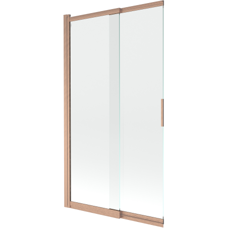Mexen Fox parawan nawannowy 2-skrzydłowy przesuwny 100 x 150 cm, transparent, miedź szczotkowana - 891-100-002-65-00