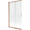 Mexen Fox parawan nawannowy 2-skrzydłowy przesuwny 100 x 150 cm, transparent, miedź szczotkowana - 891-100-002-65-00