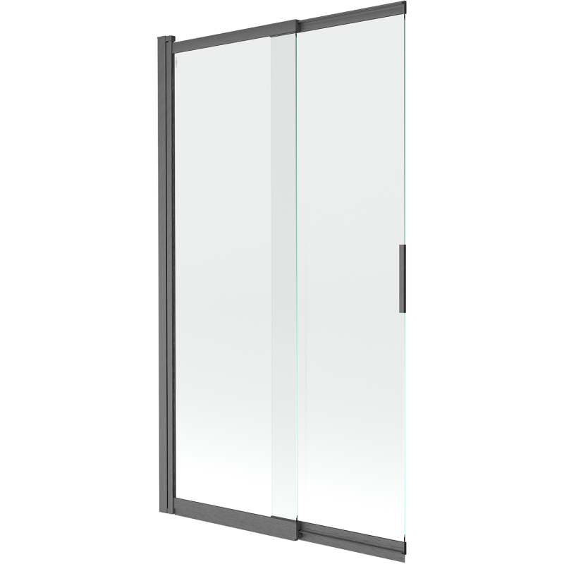 Mexen Fox paratia da vasca da bagno scorrevole a 2 ante 100 x 150 cm, trasparente, grigio canna di fucile spazzolato
