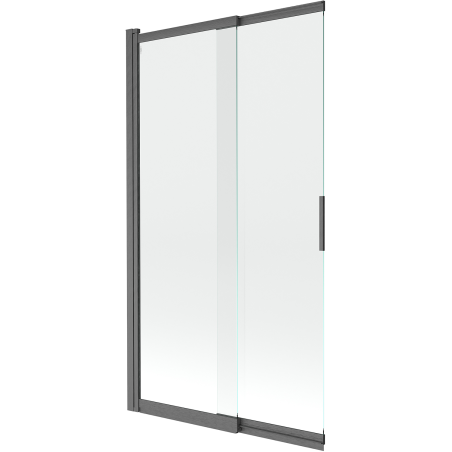 Mexen Fox paratia da vasca da bagno scorrevole a 2 ante 100 x 150 cm, trasparente, grigio canna di fucile spazzolato