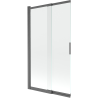 Mexen Fox badwand met 2 schuifbare panelen 100 x 150 cm, transparant, geborsteld gun grijs - 891-100-002-66-00