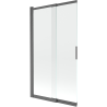 Mexen Fox parawan nawannowy 2-skrzydłowy przesuwny 100 x 150 cm, transparent, gun gray szczotkowany - 891-100-002-66-00