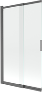 Mexen Fox badwand met 2 schuifbare panelen 100 x 150 cm, transparant, geborsteld gun grijs - 891-100-002-66-00