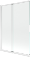 Mexen Fox Duschwand, 2-flügelig, verschiebbar, 120 x 150 cm, transparent, weiß - 891-120-002-20-00