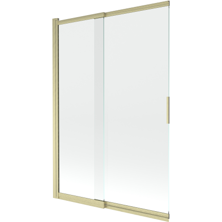 Mexen Fox, 2-flügeliger, verschiebbarer Badewannenfaltwand 120 x 150 cm, transparent, gebürstet gold - 891-120-002-55-00