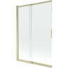 Mexen Fox parawan nawannowy 2-skrzydłowy przesuwny 120 x 150 cm, transparent, złoty szczotkowany - 891-120-002-55-00
