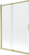 Mexen Fox badwand 2-vleugelige schuifbaar 120 x 150 cm, transparant, goud geborsteld - 891-120-002-55-00