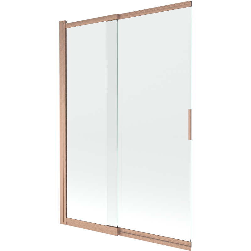 Mexen Fox paratia per vasca da bagno scorrevole a 2 ante 120 x 150 cm, trasparente, rame spazzolato - 891-120-002-65-00