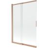 Mexen Fox Duschwand 2-flügelig schiebbar 120 x 150 cm, transparent, gebürstetes Kupfer - 891-120-002-65-00