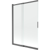 Mexen Fox parawan nawannowy 2-skrzydłowy przesuwny 120 x 150 cm, transparent, gun gray szczotkowany - 891-120-002-66-00
