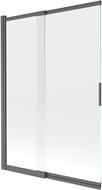 Mexen Fox parawan nawannowy 2-skrzydłowy przesuwny 120 x 150 cm, transparent, gun gray szczotkowany - 891-120-002-66-00