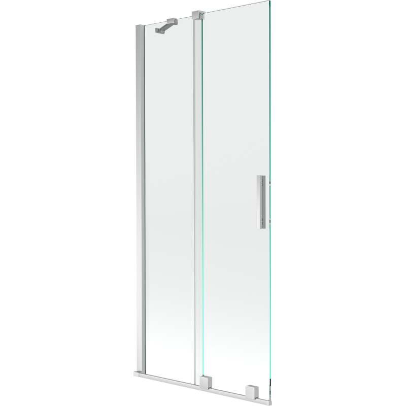 Mexen Velar Badewannenabtrennung 2-flügelig, 80 x 150 cm, transparent, Chrom - 896-080-000-01-01