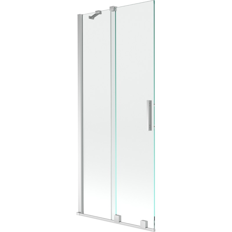 Mexen Velar paroi de baignoire 2 volets coulissants 80 x 150 cm, transparent, chromé - 896-080-000-01-01