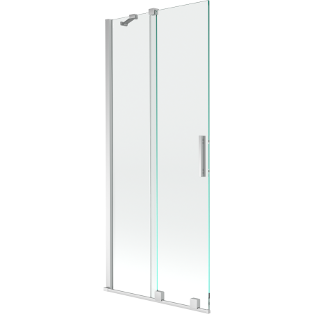 Mexen Velar Badewannenabtrennung 2-flügelig, 80 x 150 cm, transparent, Chrom - 896-080-000-01-01