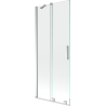 Mexen Velar Badewannenabtrennung 2-flügelig, 80 x 150 cm, transparent, Chrom - 896-080-000-01-01