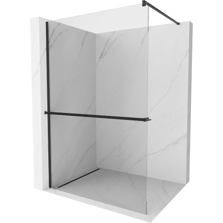 Mexen Kioto+ Duschwand mit Regal Walk-in 90 x 200 cm, transparent, schwarz - 800-090-121-70-00