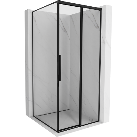 Mexen Rox cabine de douche coulissante droite 95 x 95 cm, cadre noir, noir - 8C2-095-095-70-70-P
