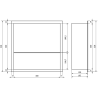 Mexen X-Wall-R nisplank met kraag en plank 30 x 30 cm, geborsteld geweergrijs - 19E0303010S