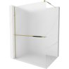 Mexen Kioto+ Walk-in shower wall with shelf 70 x 200 cm, frost, gold - 800-070-121-50-30