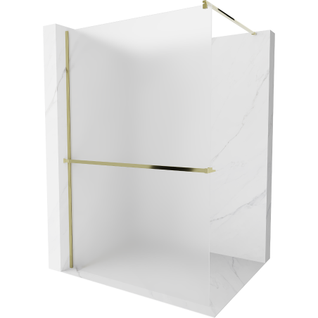 Mexen Kioto+ Duschwand mit Regal Walk-in 100 x 200 cm, Raureif, Gold - 800-100-121-50-30