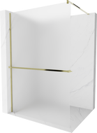 Mexen Kioto+ ścianka prysznicowa z półką Walk-in 100 x 200 cm, szron, złota - 800-100-121-50-30