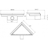 Mexen Flat-T M13 floor drain triangular 20 x 20 cm, gun gray brushed - 1E10320