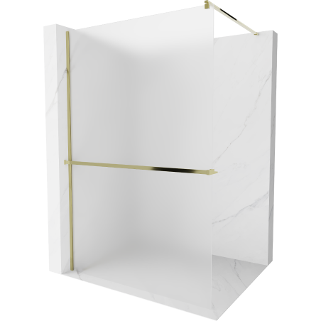 Mexen Kioto+ paroi de douche avec étagère Walk-in 120 x 200 cm, givrée, dorée - 800-120-121-50-30