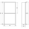 Mexen X-Wall-R Nischenregal mit Flansch und Regal 60 x 30 cm, gebürstet gun grey - 19E0603010S
